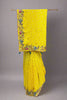 Bright Yellow Georgette Saree with Heavy Embroidered Border - Mangaldeep NX