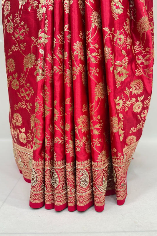 Classic Red Banarasi Silk Saree - Mangaldeep NX
