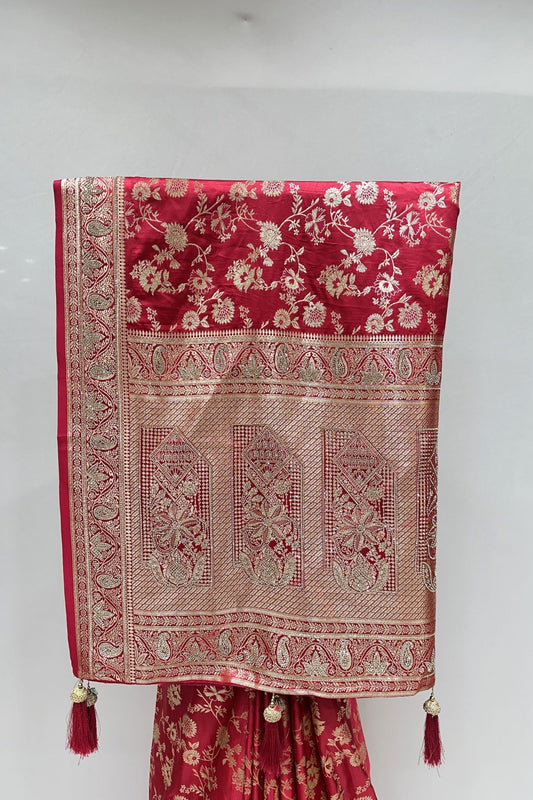 Classic Red Banarasi Silk Saree - Mangaldeep NX
