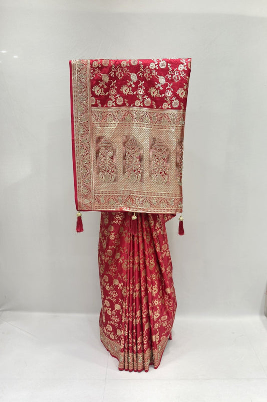 Classic Red Banarasi Silk Saree - Mangaldeep NX