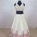 Classy Off - White Floral Embroidered Lehenga Choli - Mangaldeep NX