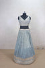 Cool Ice Blue Mirror Work Lehenga Choli with Dupatta - Mangaldeep NX