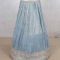 Cool Ice Blue Mirror Work Lehenga Choli with Dupatta - Mangaldeep NX