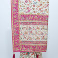 Cream Banarasi Silk SareeVibrant Rajasthani Wedding Scene Pallu - Mangaldeep NX