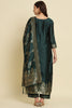 Dark Green Cotton Silk Jacquard Salwar Suit with Zari Woven Dupatta - Mangaldeep NX