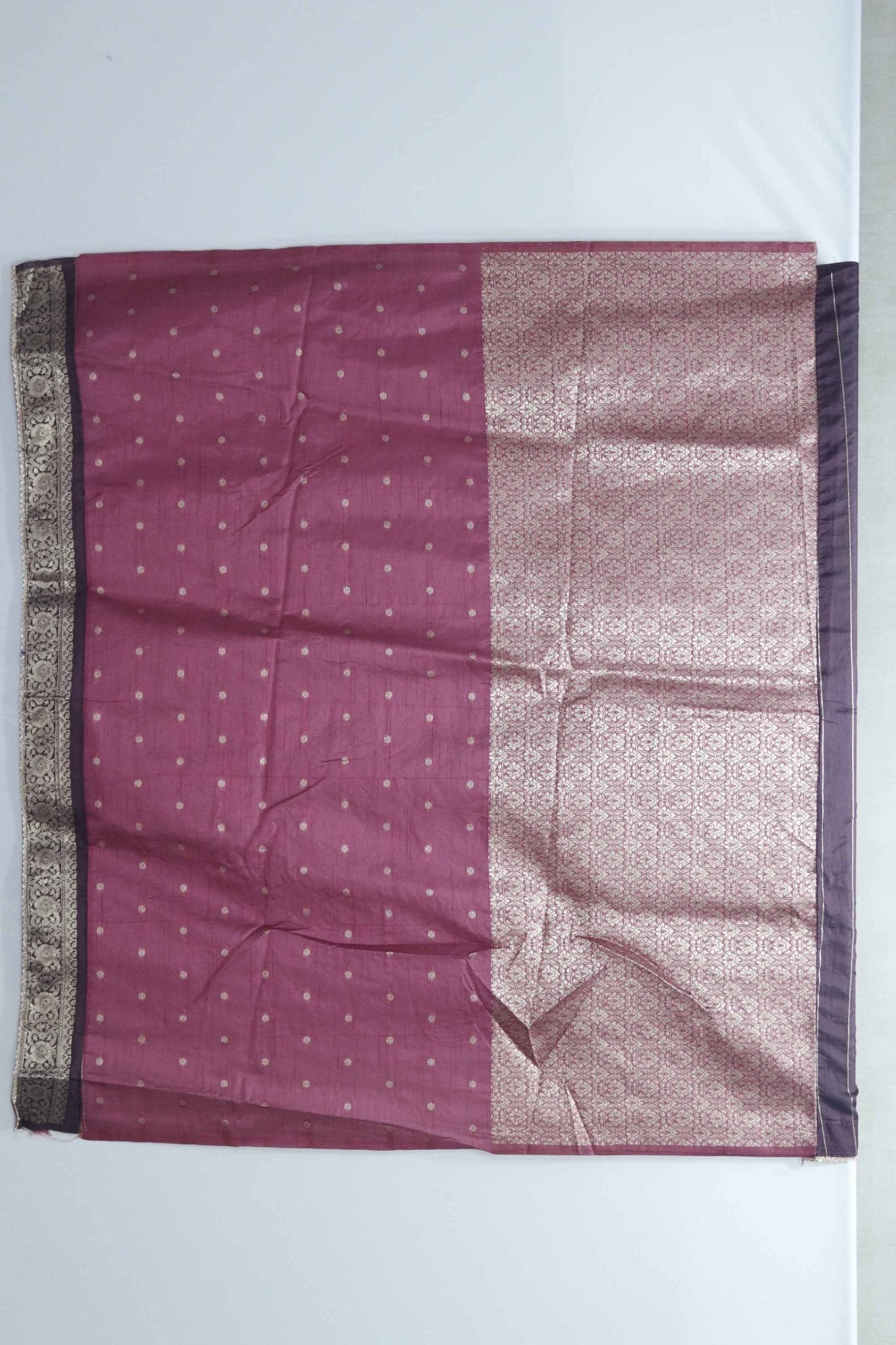 Dark Maroon Banarasi Silk Saree with Zari Embroidery and Traditional Dancing Lady Motifs - Mangaldeep NX