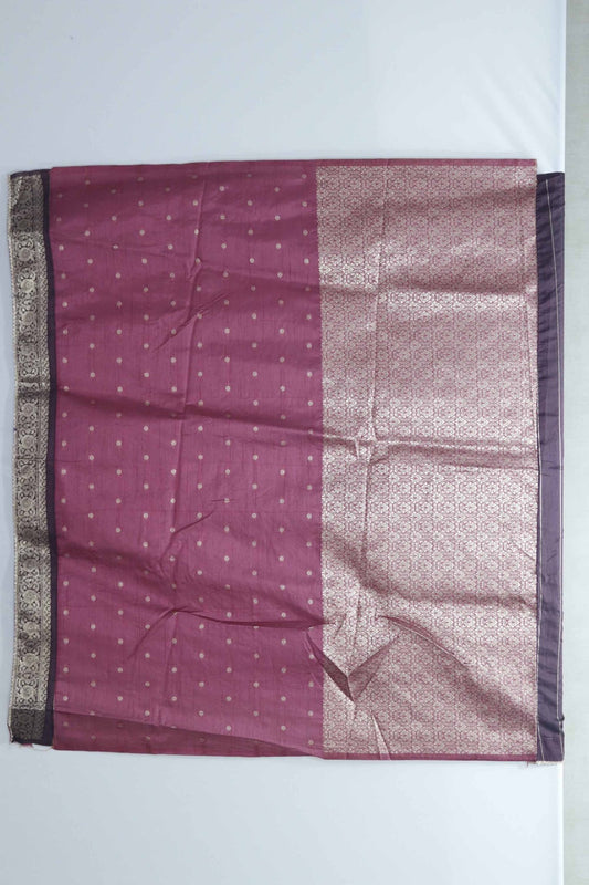 Dark Maroon Banarasi Silk Saree with Zari Embroidery and Traditional Dancing Lady Motifs - Mangaldeep NX