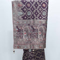 Dark Maroon Banarasi Silk Saree with Zari Embroidery and Traditional Dancing Lady Motifs - Mangaldeep NX