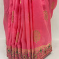 Delicate Pink Dola Silk Saree - Mangaldeep NX