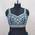 Delicate Teal Blue Embroidered Lehenga Choli - Mangaldeep NX