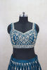 Delicate Teal Blue Embroidered Lehenga Choli - Mangaldeep NX