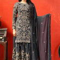 Designer Black and Gold Embroidered Sharara Suit for Women - Mangaldeep NX