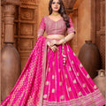 Designer Deep Pink Embroidered Lehenga Choli with Dupatta - Mangaldeep NX