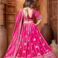 Designer Deep Pink Embroidered Lehenga Choli with Dupatta - Mangaldeep NX