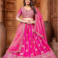 Designer Deep Pink Embroidered Lehenga Choli with Dupatta - Mangaldeep NX