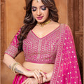 Designer Deep Pink Embroidered Lehenga Choli with Dupatta - Mangaldeep NX