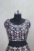 Designer Navy Blue Embroidered Silk Lehenga Choli with Dupatta - Mangaldeep NX
