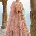 Designer Pastel Pink Bridal Lehenga Choli with Heavy Embroidery and Zari Work - Mangaldeep NX