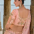 Designer Pastel Pink Bridal Lehenga Choli with Heavy Embroidery and Zari Work - Mangaldeep NX