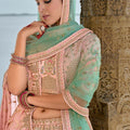 Designer Pastel Pink Bridal Lehenga Choli with Heavy Embroidery and Zari Work - Mangaldeep NX