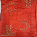 Designer Peach Silk Saree with Heavy Multicolor Embroidered Border - Mangaldeep NX
