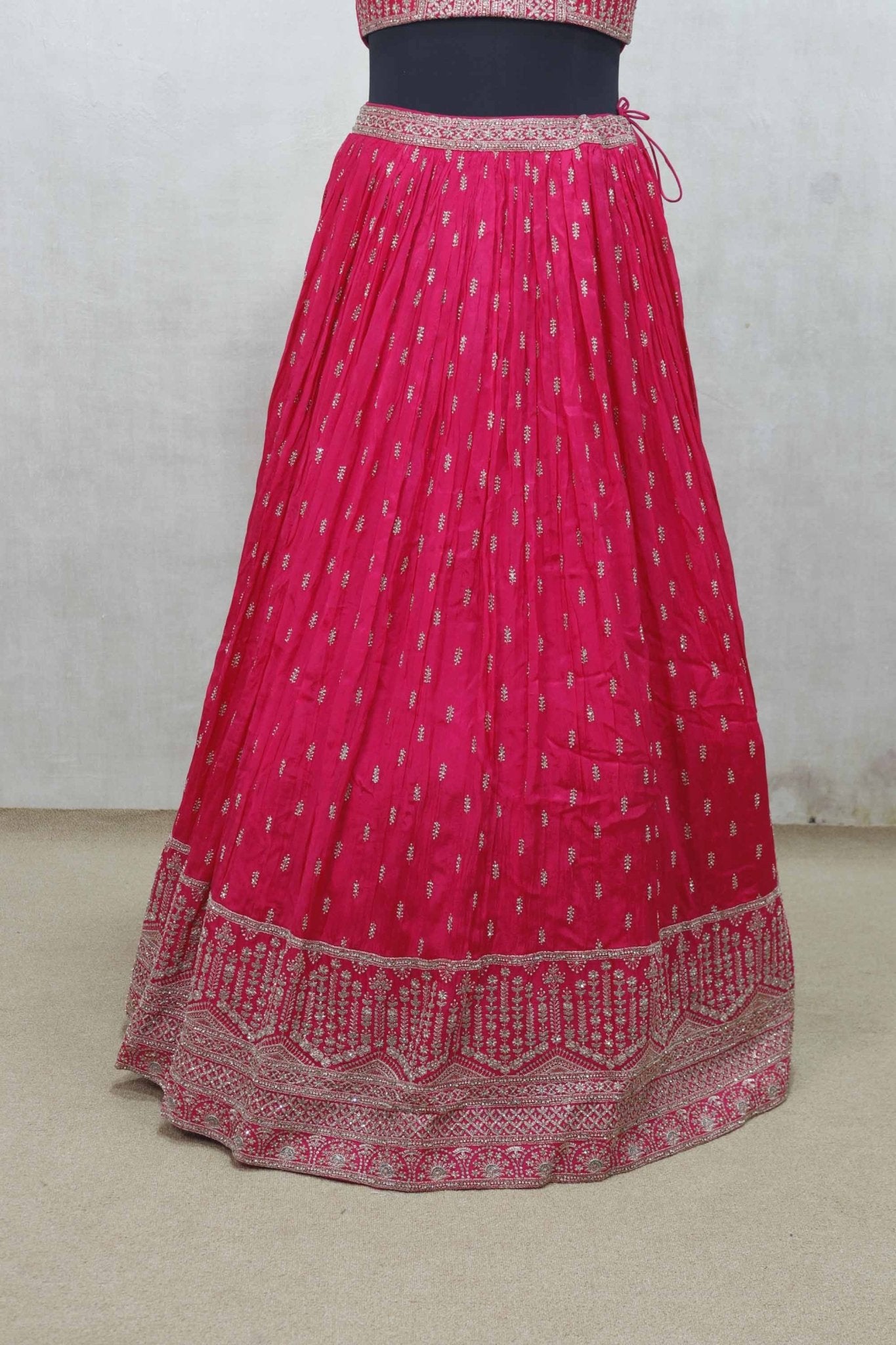 Designer Pink Embroidered Lehenga Set with Dupatta - Mangaldeep NX