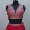 Designer Pink Embroidered Lehenga Set with Dupatta - Mangaldeep NX