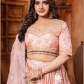 Designer Pink Embroidered Silk Lehenga Choli with Dupatta - Mangaldeep NX