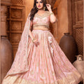 Designer Pink Embroidered Silk Lehenga Choli with Dupatta - Mangaldeep NX