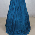Designer Teal Blue Crushed Silk Lehenga Choli - Mangaldeep NX