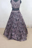 Designer Wine Color Embroidered Net Lehenga Choli with Dupatta - Mangaldeep NX