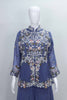Dusty Blue Embroidered Palazzo Suit with Dupatta - Mangaldeep NX