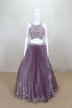 Dusty Lavender Pleated Lehenga Choli with Sequin Embroidery - Mangaldeep NX