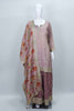 Dusty Pink Bandhani Sharara Suit with Floral Dupatta - Mangaldeep NX