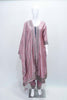 Dusty Pink Embroidered Anarkali Kurta Set with Matching Dupatta and Tapered Pants - Mangaldeep NX