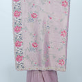 Dusty Pink Floral Embroidered Silk Saree with Delicate Threadwork and Scallop Border - Mangaldeep NX
