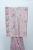 Dusty Pink Floral Embroidered Silk Saree with Delicate Threadwork and Scallop Border - Mangaldeep NX