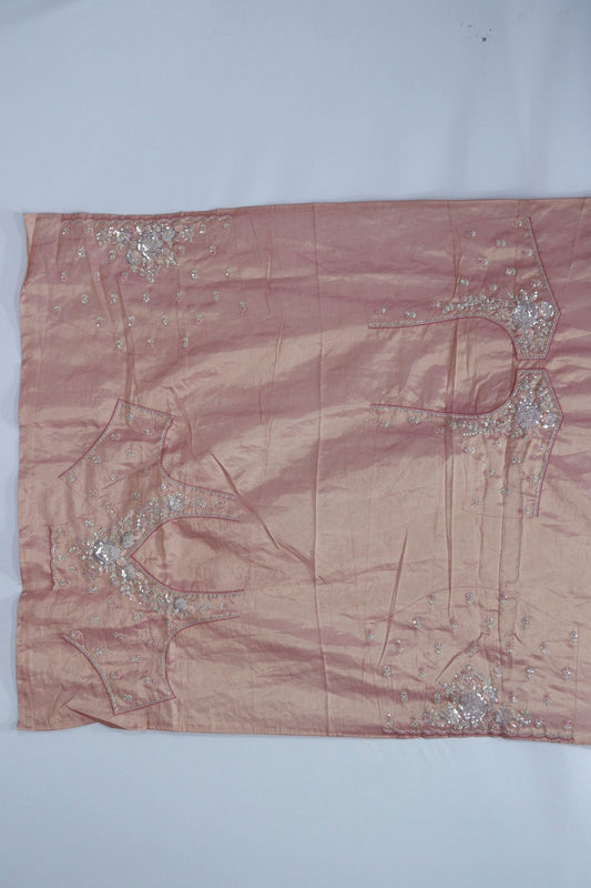 Dusty Rose Pink Banarasi Silk Saree with Heavy Embroidered Border and Tassels – Wedding & Festive Wear - Mangaldeep NX