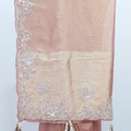 Dusty Rose Pink Banarasi Silk Saree with Heavy Embroidered Border and Tassels – Wedding & Festive Wear - Mangaldeep NX