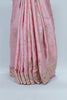 Elegant Baby Pink Banarasi Silk Saree with Sequin & Mirror Work Border Wedding Party Wear - Mangaldeep NX