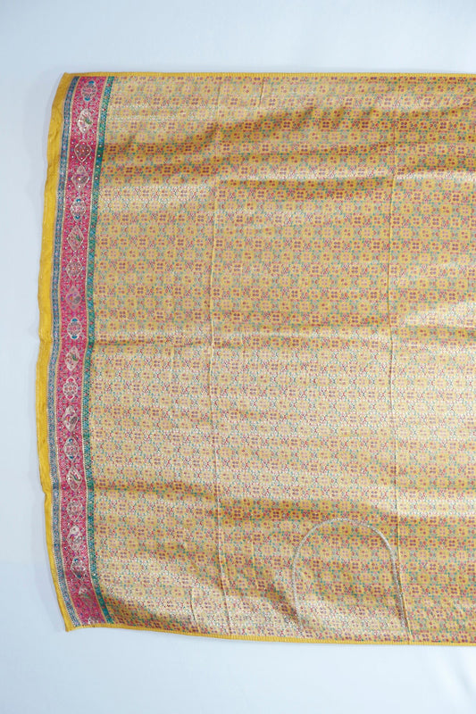 Elegant Beige Designer Silk Saree with Pearl Embroidery Sequin Border for Wedding Party Wear - Mangaldeep NX