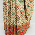 Elegant Beige & Red Printed Saree - Mangaldeep NX