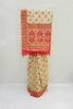 Elegant Beige & Red Printed Saree - Mangaldeep NX