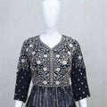 Elegant Black Embroidered Crop Top Style Lehenga Set with Dupatta - Mangaldeep NX