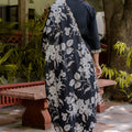Elegant Black Embroidered Salwar Suit with Floral Organza Dupatta - Mangaldeep NX