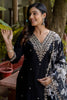 Elegant Black Embroidered Salwar Suit with Floral Organza Dupatta - Mangaldeep NX