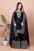 Elegant Black Embroidered Sharara Suit for Women - Mangaldeep NX