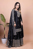 Elegant Black Embroidered Sharara Suit for Women - Mangaldeep NX