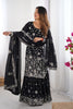 Elegant Black Party Wear Sharara Suit with Silver Embroidery - Mangaldeep NX