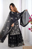 Elegant Black Party Wear Sharara Suit with Silver Embroidery - Mangaldeep NX